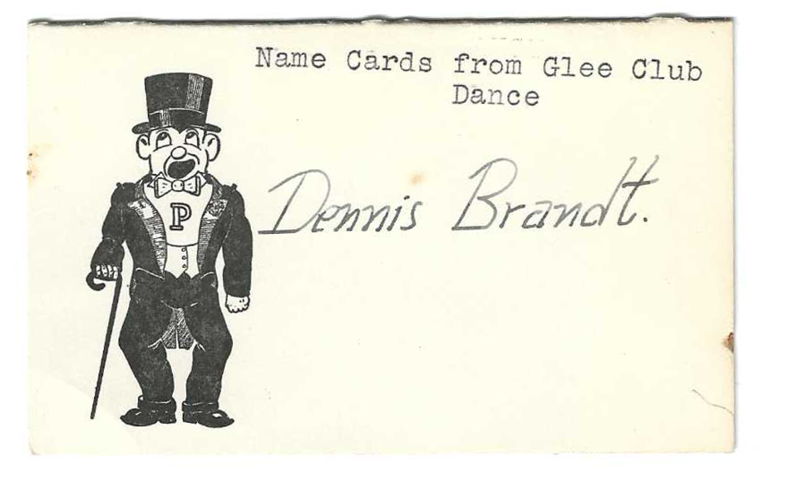 Name card from Glee Club Dance